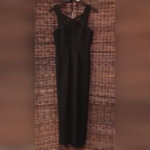 BCBGMaxAzria Women's 4 Black Maxi Length Formal Dress Gown Wedding Guest
